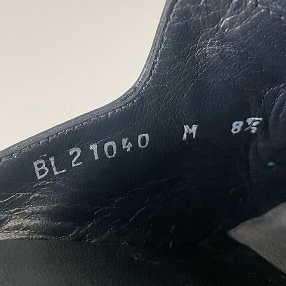 Stuart Weitzman Mules Heels Black Leather Patchwork Size 8.5 Studded Slip On - Picture 6 of 9